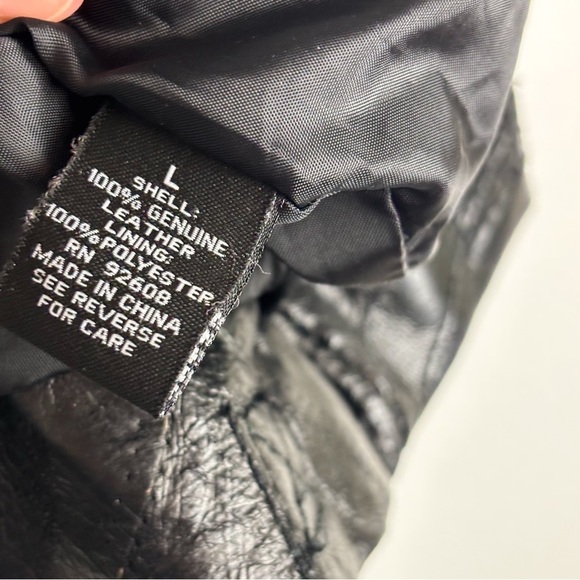 Vintage Junction West Women’s Black Patchwork Leather Jacket Sz L - Picture 8 of 13